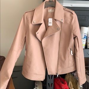Loft pink leather jacket